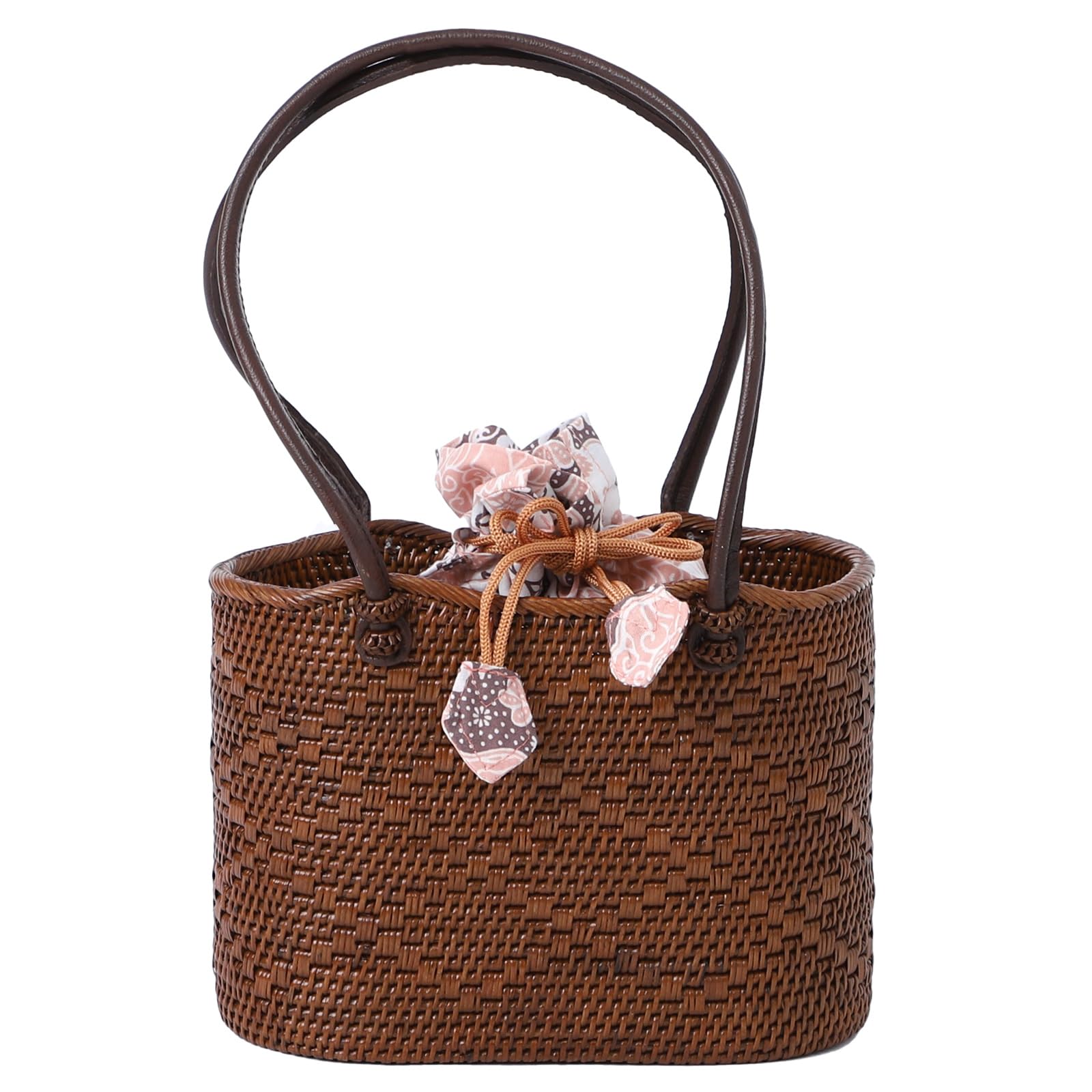 新品タグ付き「撫松庵」アタ籠バック - 丸型アタバックベージュ